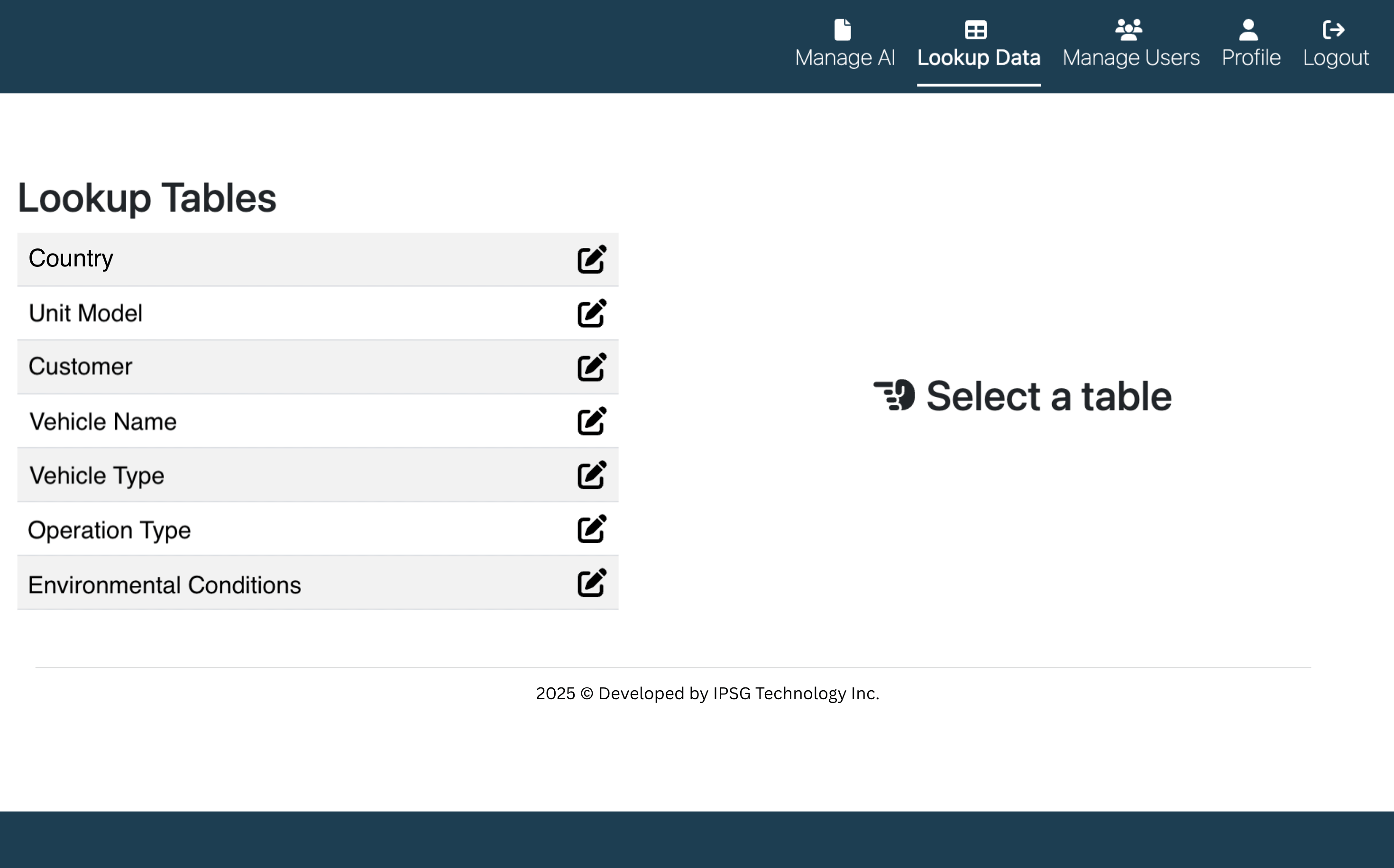 Lookup Data Management interface showing centralized reference datasets