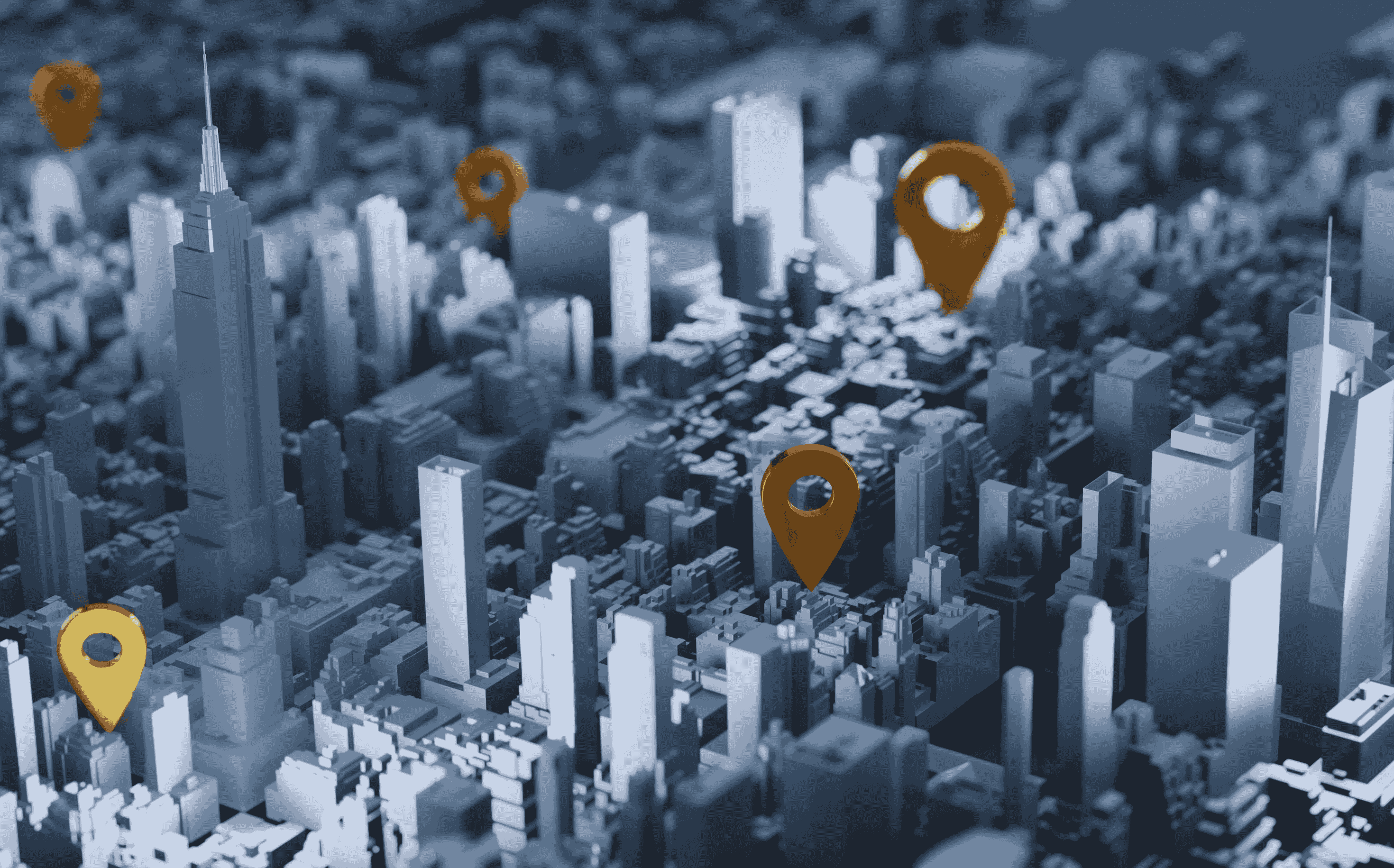 city map showing locations